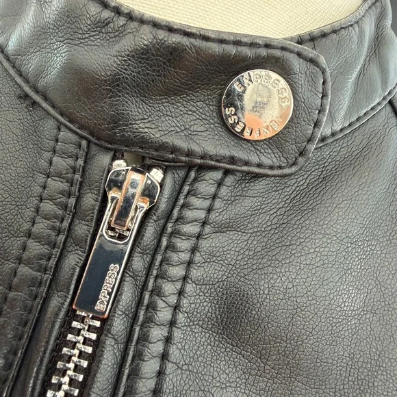 Express Black Faux Leather Jacket - Picture 7 of 8